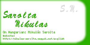 sarolta mikulas business card